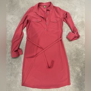 Eddie Bauer women’s midi burnt orange dress, light weight active wear fabric